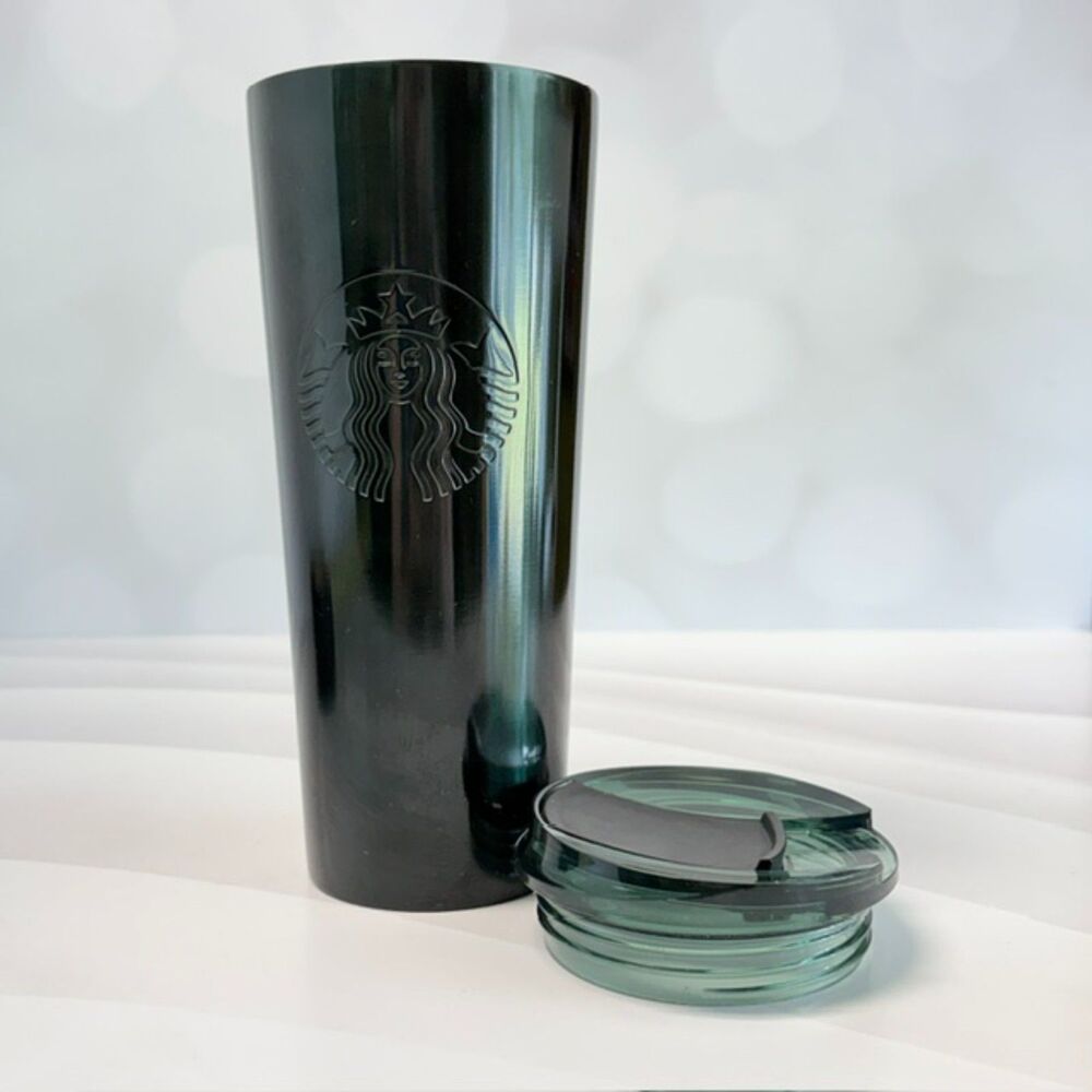 Starbucks 2024 Dark Green Tumbler 16 oz Siren Logo Travel Cup With Lid
